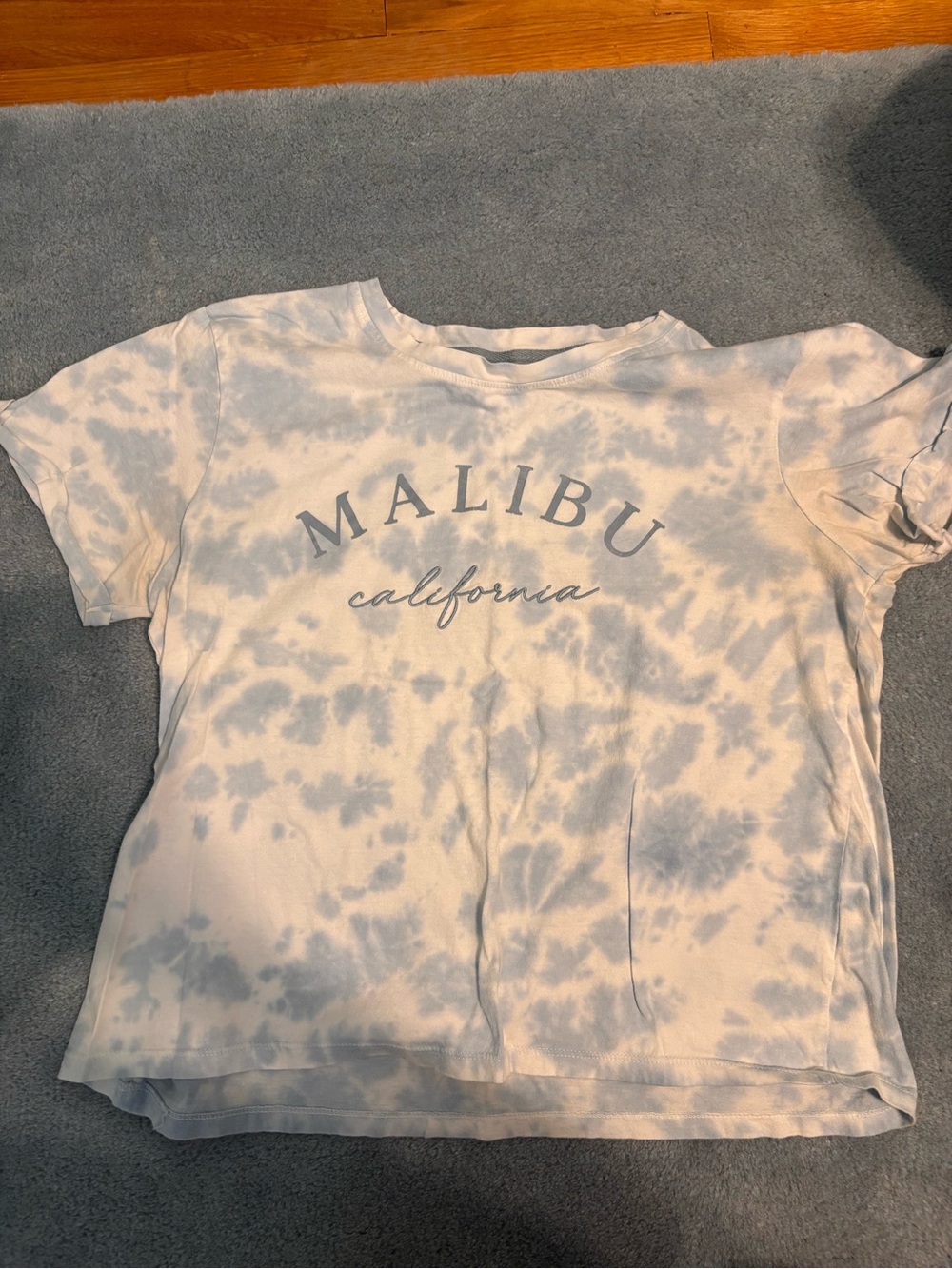 Sweet Pea Light Blue and White Tie-Dye Short Sleeve Tee